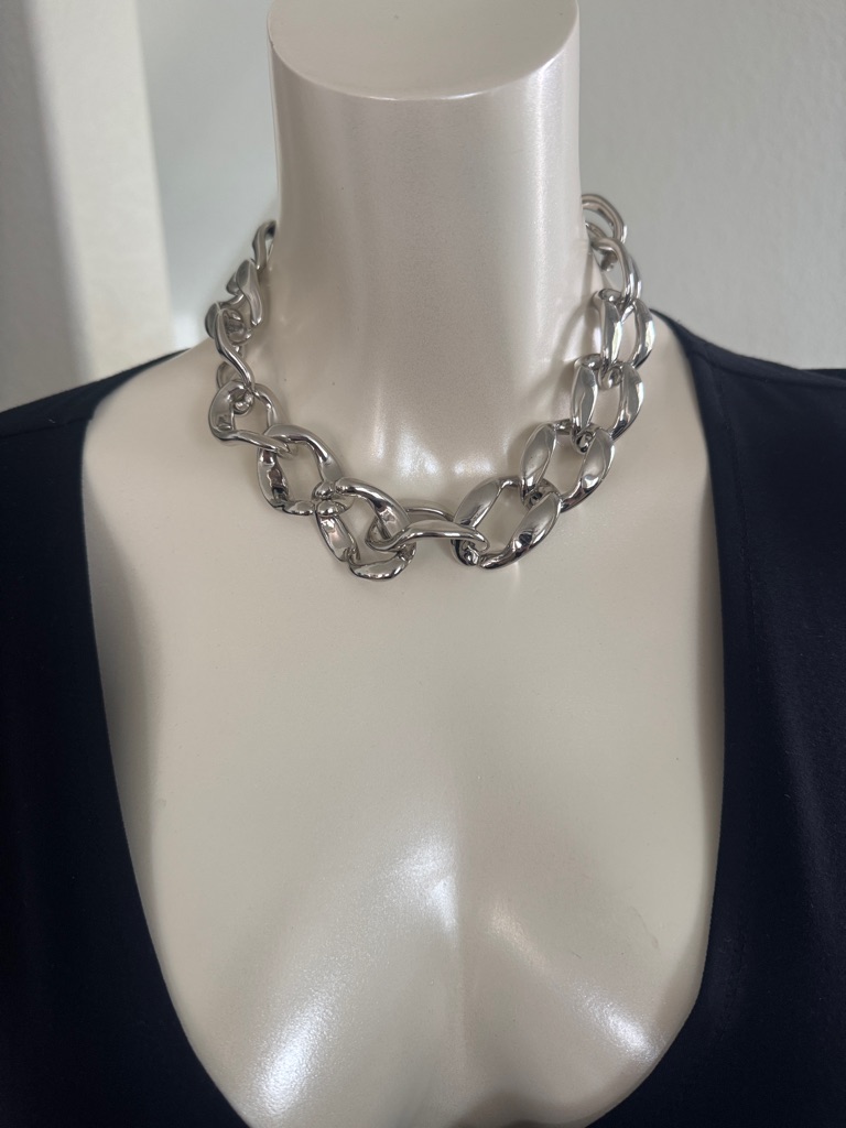 House Of Harlow 1960 Polished Silver Chunky Link Necklace 15$